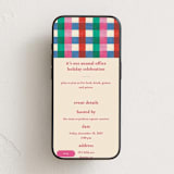 "Playful Plaid" - Online Holiday Party Invitations in Candy by Baumbirdy - Mobile layout