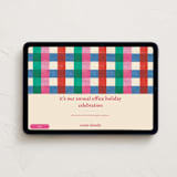 "Playful Plaid" - Online Holiday Party Invitations in Candy by Baumbirdy - Desktop layout
