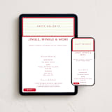 "Framed in Stripes" - Online Holiday Party Invitations in Holly by Poised Avenue - Mobile + desktop layout