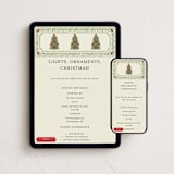 "Holiday Bow tree" - Online Holiday Party Invitations in Evergreen by Chris Griffith - Mobile + desktop layout