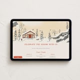 "Snow and Ivory Winter Scene" - Online Holiday Party Invitations in Eggnog by Becky Nimoy - Desktop layout