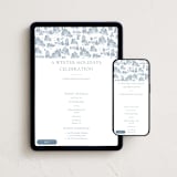 "Christmas Toile" - Online Holiday Party Invitations in Periwinkle by Jennifer Lew - Mobile + desktop layout