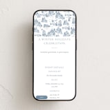 "Christmas Toile" - Online Holiday Party Invitations in Periwinkle by Jennifer Lew - Mobile layout
