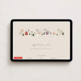 "Winter Village Oval" - Online Holiday Party Invitations in Taffy by Hannah Williams - Desktop layout