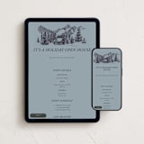 "Inkpen Cabin" - Online Holiday Party Invitations in Slate by Holly Whitcomb - Mobile + desktop layout