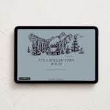 "Inkpen Cabin" - Online Holiday Party Invitations in Slate by Holly Whitcomb - Desktop layout