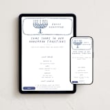 "watercolor menorah" - Online Holiday Party Invitations in Lake by Anastasia Makarova - Mobile + desktop layout