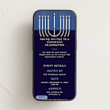 "Modern Menorah" - Online Holiday Party Invitations in Navy by Kami Turnell - Mobile layout