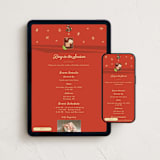 "Cocktails and Canapés" - Online Holiday Party Invitations in Poppy Red by Becky Nimoy - Mobile + desktop layout