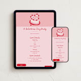 "Heart Cake" - Online Holiday Party Invitations in Cherry by Jennifer Lew - Mobile + desktop layout