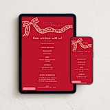 "watercolor bow" - Online Holiday Party Invitations in Poinsettia by Vivian Yiwing - Mobile + desktop layout