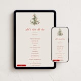 "Needlepoint Tree" - Online Holiday Party Invitations in Poinsettia by Sarah Knight - Mobile + desktop layout