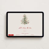 "Needlepoint Tree" - Online Holiday Party Invitations in Poinsettia by Sarah Knight - Desktop layout