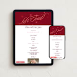 "Long hand" - Online Holiday Party Invitations in Cherry by Inkblot Design - Mobile + desktop layout