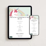 "unicorno" - Online Kids Birthday Invitations in Bubblegum by peetie design - Mobile + desktop layout