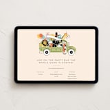 "Birthday Bus" - Online Kids Birthday Invitations in Sour Apple by Shiny Penny Studio - Desktop layout