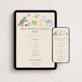 "Dino Party" - Online Kids Birthday Invitations in Sand by Teju Reval - Mobile + desktop layout