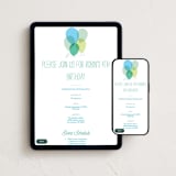"balloon party" - Online Kids Birthday Invitations in Azure by Alethea and Ruth - Mobile + desktop layout