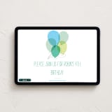 "balloon party" - Online Kids Birthday Invitations in Azure by Alethea and Ruth - Desktop layout