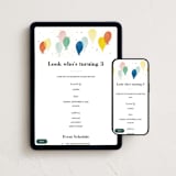 "balloon overlay" - Online Kids Birthday Invitations in Sea by Stephanie Hawkes - Mobile + desktop layout