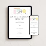 "Details details" - Online Kids Birthday Invitations in Cotton Candy by Jennifer Wick - Mobile + desktop layout