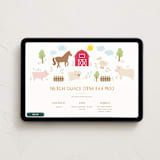 "Barnyard noises" - Online Kids Birthday Invitations in Cotton by Creo Study - Desktop layout