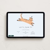 "Pawty Cat" - Online Kids Birthday Invitations in Apricot by Everett Paper Goods - Desktop layout