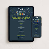 "Two the moon" - Online Kids Birthday Invitations in Midnight by Annie Holmquist - Mobile + desktop layout