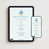 "One Cupcake" - Online Kids Birthday Invitations in Bluebird by mo kelley - Mobile + desktop layout