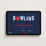 "Bowling birthday party" - Online Kids Birthday Invitations in Blue Slate by Anupama - Desktop layout