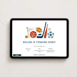 "Game Day" - Online Kids Birthday Invitations in Navy by Jessie Steury - Desktop layout