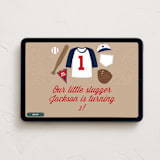 "Little Slugger" - Online Kids Birthday Invitations in Patriotic by One Swell Studio - Desktop layout