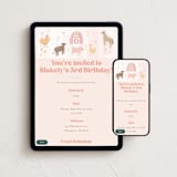 "storybook farm" - Online Kids Birthday Invitations in Strawberry by Jennifer Wick - Mobile + desktop layout