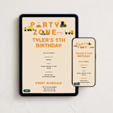 "party zone" - Online Kids Birthday Invitations in Lemon Drop by Nicole Senecal - Mobile + desktop layout