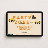 "party zone" - Online Kids Birthday Invitations in Lemon Drop by Nicole Senecal - Desktop layout