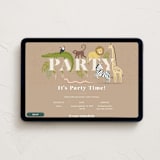 "safari party animals" - Online Kids Birthday Invitations in Linen by Karidy Walker - Desktop layout