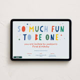 "One is So Fun" - Online Kids Birthday Invitations in Dino by Ashlee Townsend - Desktop layout