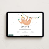 "Party Sloth" - Online Kids Birthday Invitations in Emerald by Melissa Egan of Pistols - Desktop layout