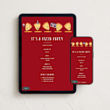"It's A Pizza Party" - Online Kids Birthday Invitations in Tomato by Katie Zimpel - Mobile + desktop layout