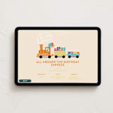 "The Birthday Express" - Online Kids Birthday Invitations in Sunset by Shiny Penny Studio - Desktop layout