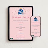 "Birthday Queen" - Online Kids Birthday Invitations in Rose Quartz by Jess Miller Draws - Mobile + desktop layout
