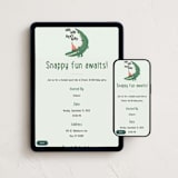 "Party Croc" - Online Kids Birthday Invitations in Forest by Vera Lim - Mobile + desktop layout
