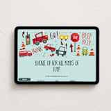 "Shiny Cars" - Online Kids Birthday Invitations in Aqua by Amy Payne - Desktop layout