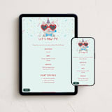 "Coolest Cat" - Online Kids Birthday Invitations in Sky by Shirley Lin Schneider - Mobile + desktop layout