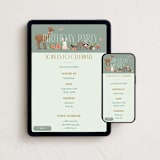 "Woodland Celebration" - Online Kids Birthday Invitations in Sage by Karidy Walker - Mobile + desktop layout