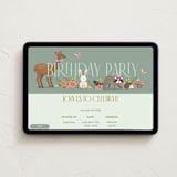 "Woodland Celebration" - Online Kids Birthday Invitations in Sage by Karidy Walker - Desktop layout