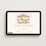 "Carousel" - Online Kids Birthday Invitations in Cotton Candy by Morgan Kendall - Desktop layout