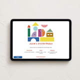 "Blocks" - Online Kids Birthday Invitations in Rainbow by Morgan Kendall - Desktop layout