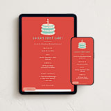 "First Cake" - Online Kids Birthday Invitations in Punchbowl by Christie Garcia - Mobile + desktop layout