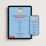 "Ball Game Bear" - Online Kids Birthday Invitations in Blue Sky by Inkblot Design - Mobile + desktop layout